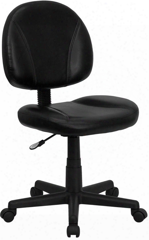 Bt-688-bk-gg Mid-back Black Bonded Leather Ergonomic Task