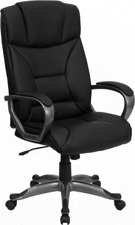 Bt-9177-bk-gg High Back Black Leather Executive Office