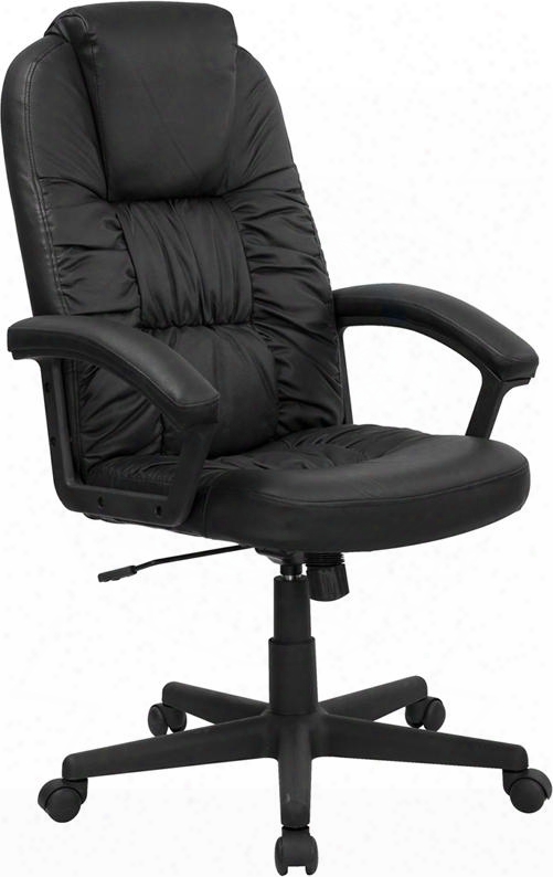 Bt-983-bk-gg High Back Black Leather Executive Swivel Office