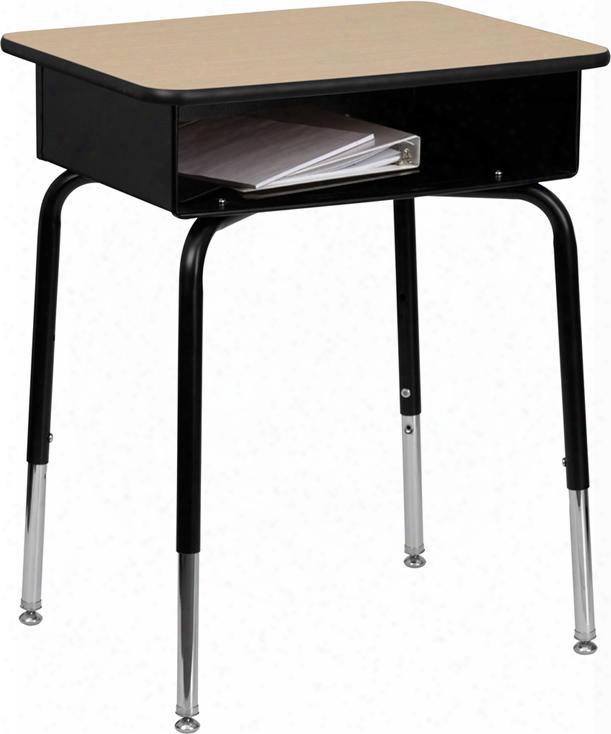 Fd-desk-gg Student Desk With Open Front Metal Book