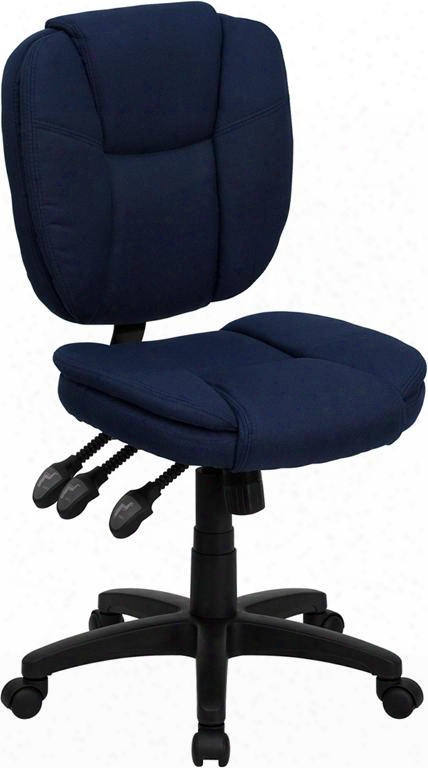 Go-930f-nvy-gg Mid-back Navy Blue Fabric Multi-functional Ergonomic Task