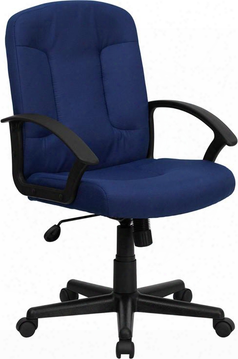 Go-st-6-nvy-gg Mid-back Navy Fabric Executive Chair With Nylon