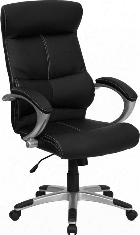 H-9637l-1c-high-gg High Back Black Leather Executive Office