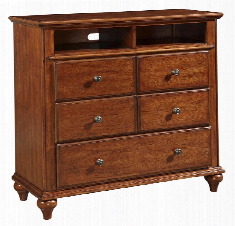 Hayden Place 4648-225 44" Wide Media Chest With 3 Drawers Divided Top Compartment And Cord Management In Light