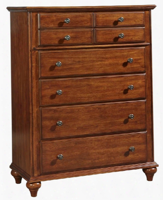 Hayden Place 4648-240 40" Wide 5-drawer Chest With Felt Lined Top Drawer Turned Feet And Lacquer-coated Hardware In Light