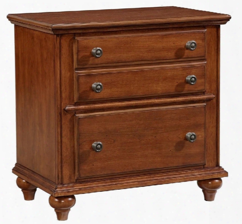Hayden Place 4648-292 28" Wide 2-drawer Nightstand With Felt Lined Top Drawer Turned Feet And Lacquer-coated Hardware In Light