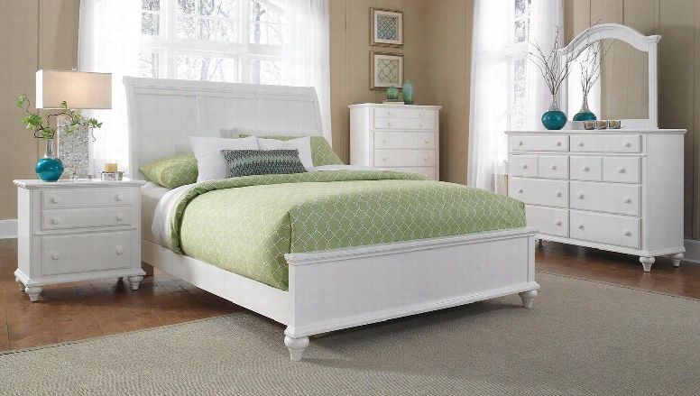 Hayden Place Collection 4 Piece Bedroom Set With King Size Sleigh Bed + 1 Nightstands + Dresser + Mirror: