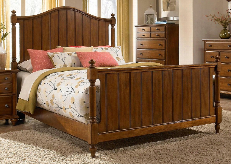 Haydenpanelbedlcq Hayden Place - Light Cherry Panel Bed