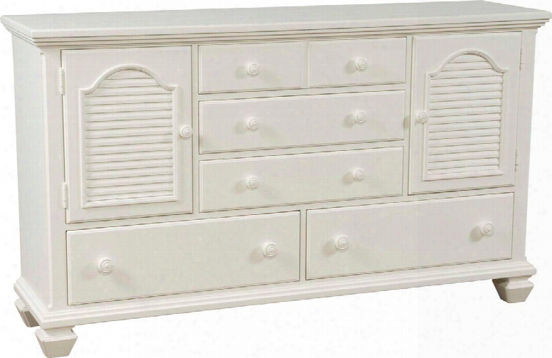 Mirren Harbor 4024-232 69" Wide 5-drawer Door Drseser With Louvered Panels Felt Lined Top Drawers Cedar Lined Bottom Drawers And Removable Jewelry Tray In