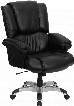 GO-958-BK-GG High Back Black Leather OverStuffed Executive Office