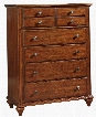 Hayden Place 4648-240 40" Wide 5-Drawer Chest with Felt Lined Top Drawer Turned Feet and Lacquer-Coated Hardware in Light