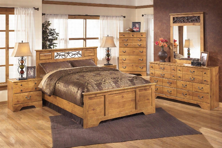 Bittersweet Queen Bedroom Set With Panel Bed Dresser Mirror And Nightstand In Light