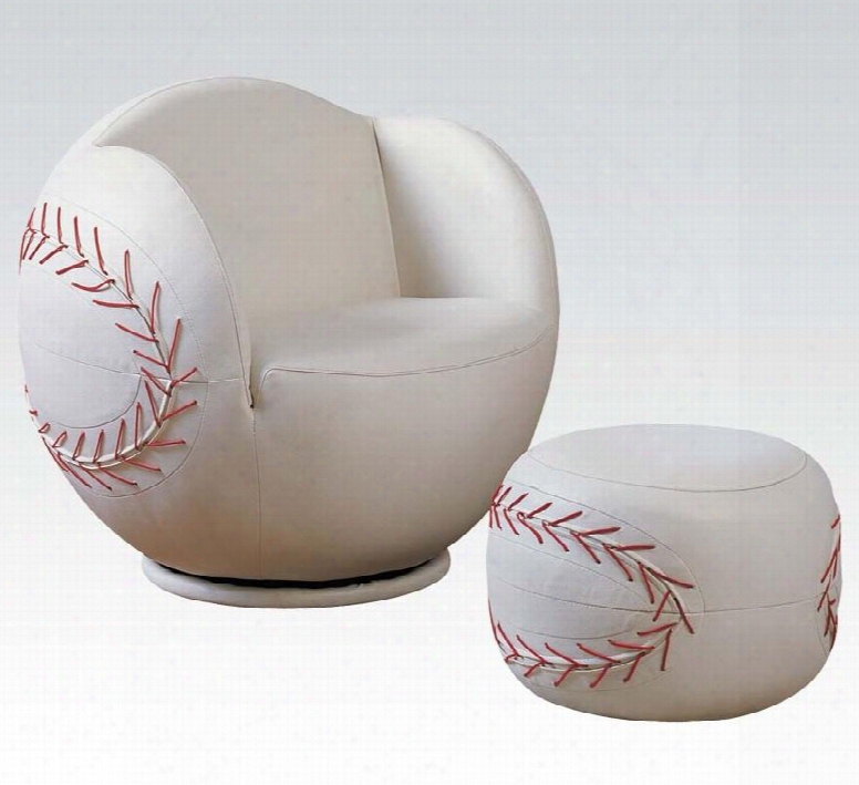 05528 All Star 2pc Pk Youth Chair & Ottoman Baseball: