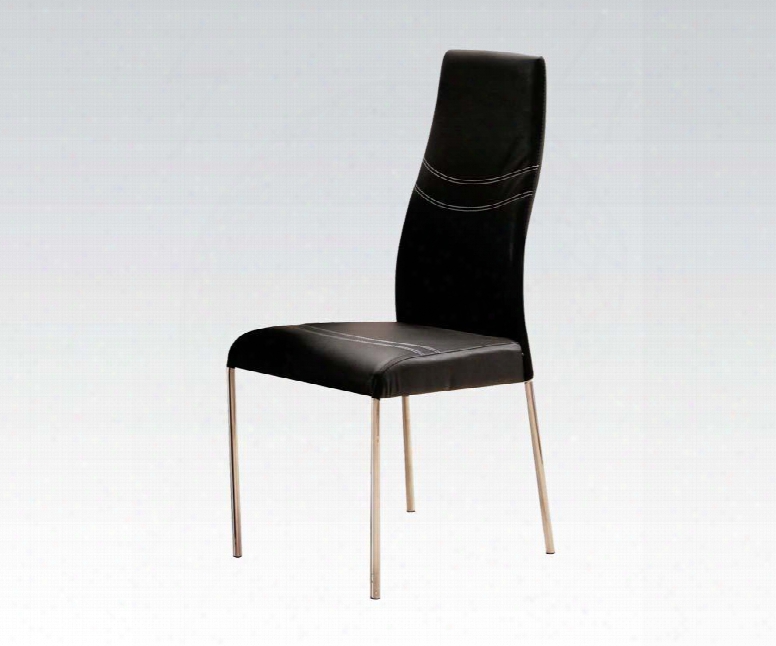 06802 Moderno Side Chair (set-2) Black Pu &