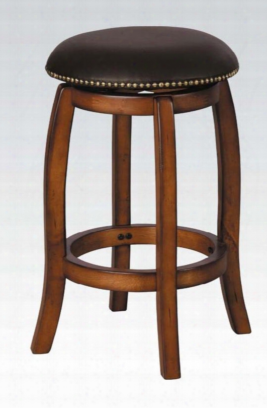 07247 Chelsea Counter H. Stool W/swivel Black Leather & Vintage