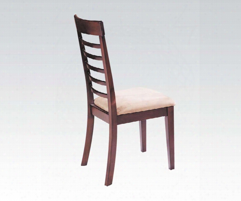 08187 Martini 19" Fabric Upholstered Side Chair With Distressed Detailing And Tapered Legs In Brown Cherry