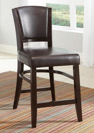 103689brn Dining 1036 Vinyl Upholstered Counter Stool With Stretchers And Tapered Legs In