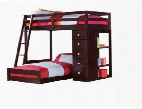 121cp Twin Over Twin Modular Loft Bed With Bookcase: