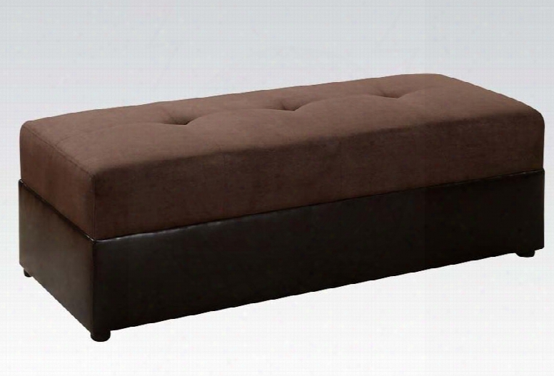 15777 Lakeland Ottoman With Oversized Cozy Seating Chocolate Microfiber And Espresso Pu