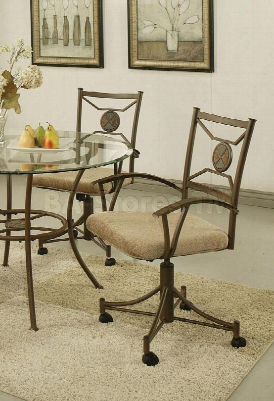 17193 Douglas Caster Chairs In Brown Metal (set Of