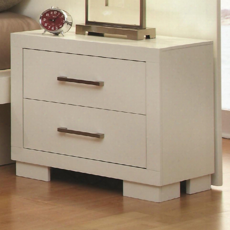 202992 Jessica Nightstand With Two Drawers Solid Wood Ash Veneers Dovetail And Side Drawer Consutrction In