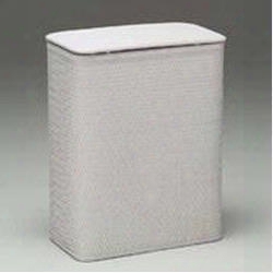 4250 Chelsea Pattern White Wicker Hamper With Vinyl