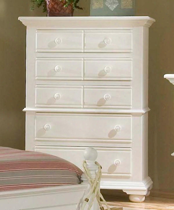 6510-150 Cottage Traditions 5 Drawer Chest In Eggshell