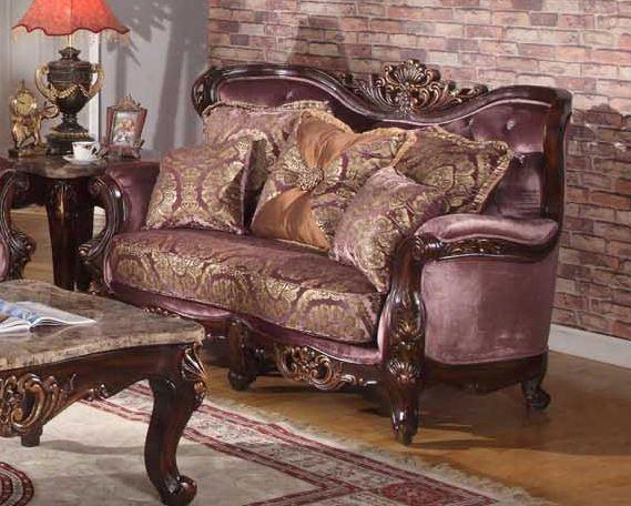 683-l French Provincial Solid Wood Loveseat Fabric