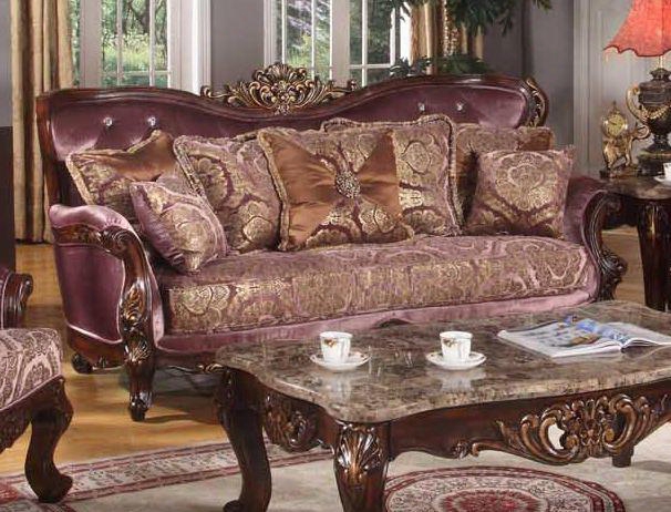 683-s French Provincial Solid Wood Sofa Frabic
