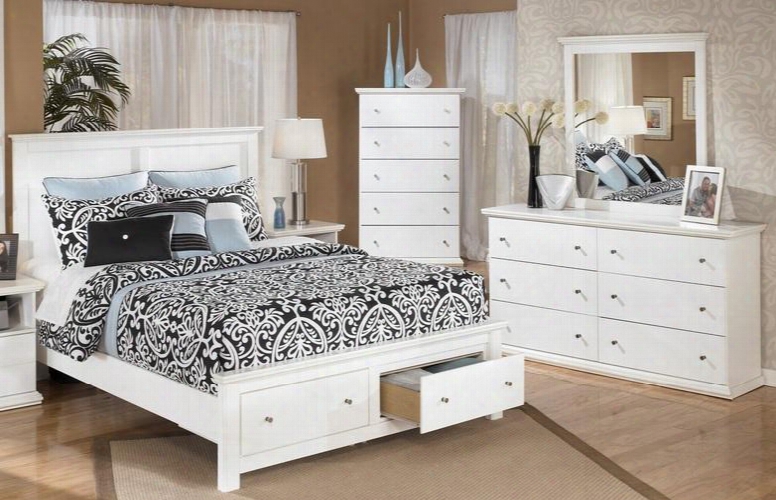 Bostwick Shoals Queen Bedroom Set With Storage Platform Bed Dresser Mirror And Chest In