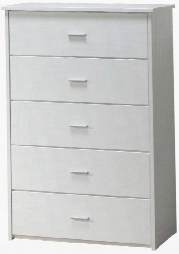 Bungalow Collection 30042 31" Chest With 5 Drawers Medium-density Fiberboard (mdf) Pu Laminated And Rubberwood Materials In White