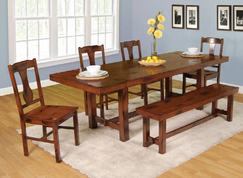 C60h2do 6-piece Dark Oak Wood Dining