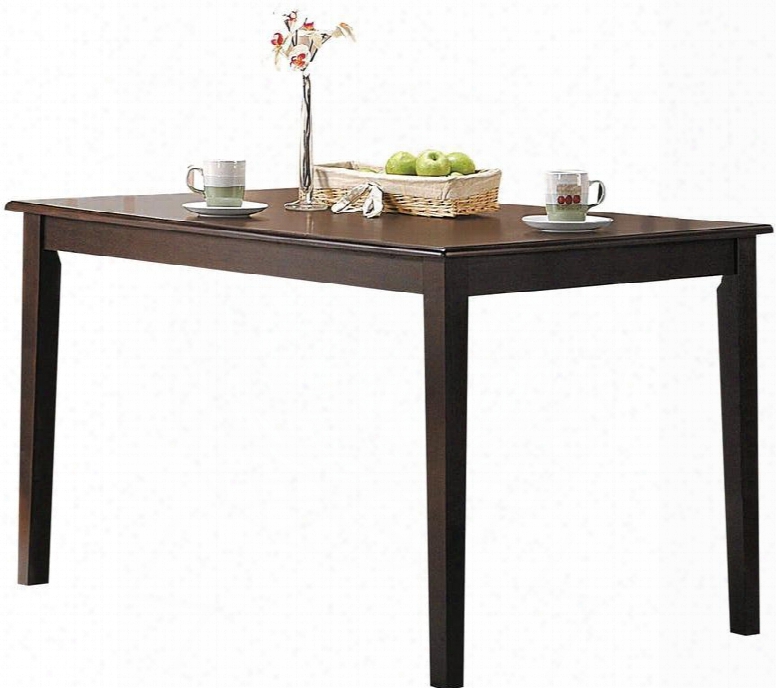 Cardiff Collection 06850 48" Dining Table With Tapered Legs Molded Edges Rectangular Shape Rubberwood And Veneer Materials In Espresso