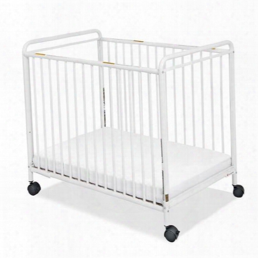 Chelsea Collection 2062097 41" Compact Steel Non-folding Crib With Clearview Ends 360 Degrees Welding Proces$ Reinforced Mattress Board In