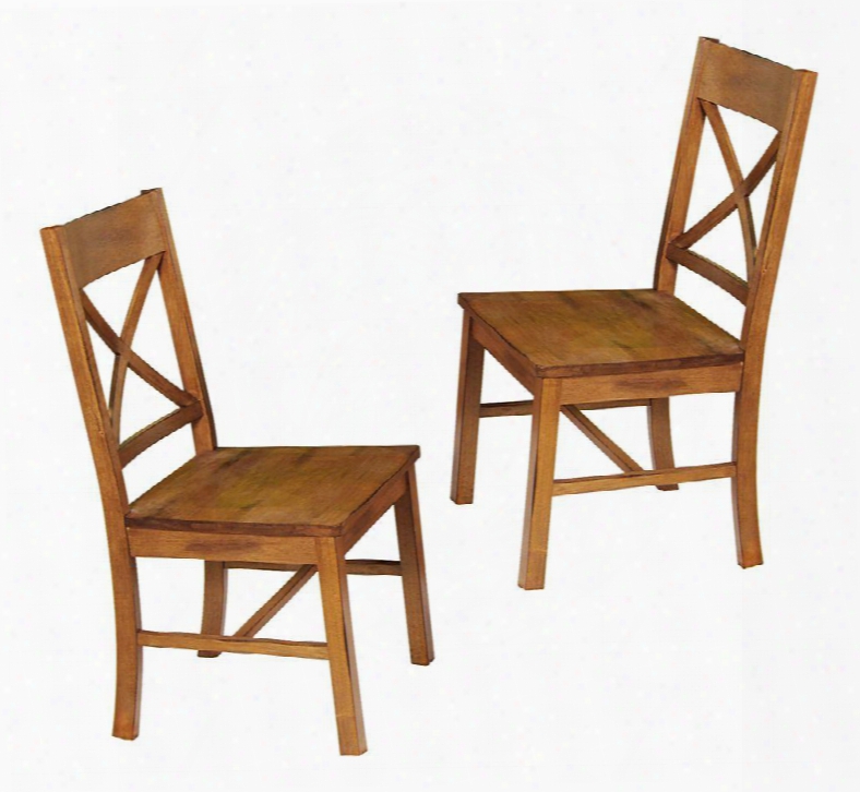 Chw2ab Antique Brown Wood Dining Chairs Set Of