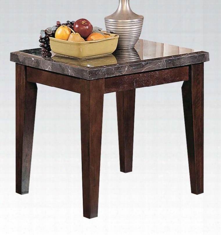 Danville Collection 07143 24" End Table With Black Marble Top In Walnut