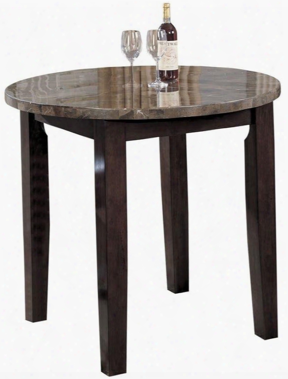 Danville Collection 07218 40" Counter Height Dining Table With Black Marble Top Tapered Legs And Wood Construction In Walnut