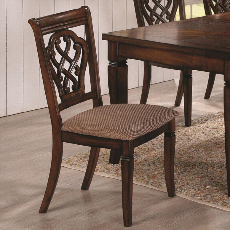 Dining 10339 39" Traditional Fabric Upholstered/wood Frame Dining Room Chair With Distressed Detailing And Tapered Legs In