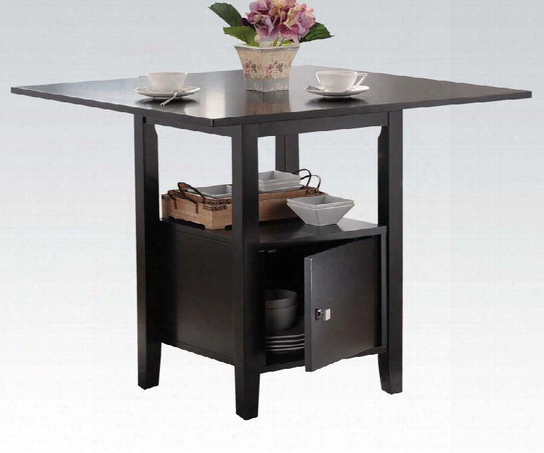 Drew Collection 19000 36" Dining Table With Storage Box Door Smooth Square Top And Medium-density Fiberboard (mdf) Materials In Black