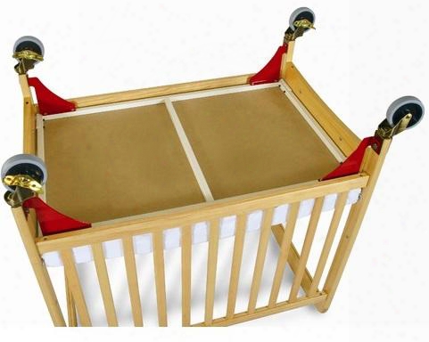 First Responder Collection 1962077 6" Evacuation Frame With Antique Brass Casters For Natural Cribs With Red Solid Steel Brackets And Super-strong