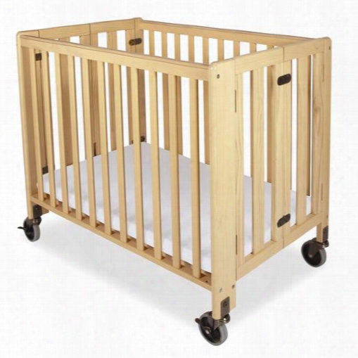 Hideaway Collection 1011042 Easyroll Full Sized Slatted Folding Crib With Casters Innovative Design And Fixed Sided And Slated In