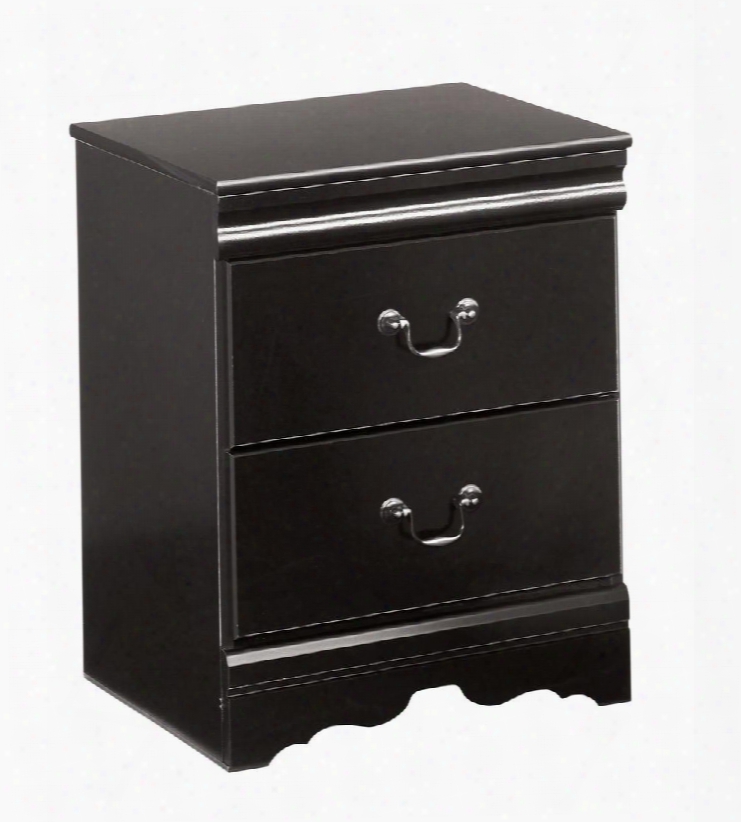 Huey Vineyard B128-92 20" 2-drawer Nightstand With Top Moldings Side Roller Glides And Antique Pewter Hardware In