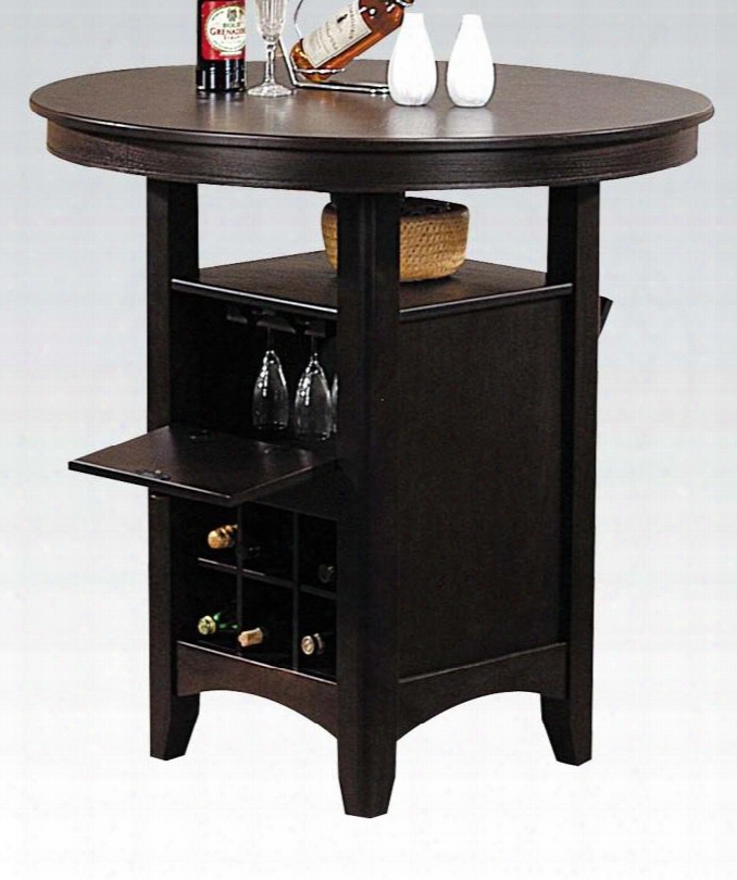 Jasper Collection 07945 42" Bar Table With Wine Bottle Storage Stemware Rack Hardwood Solids And Veneers In Dark Walnut