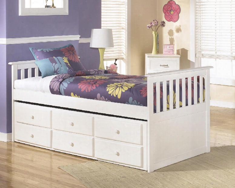 Lulu Collection B102-50d/50t/53/83 Twin Trundle Bed With Grooved Panels 3 Storage Drawers And Replicated Paint In