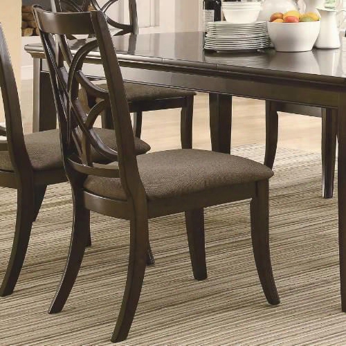 Meredith 103532 42" Dining Side Chair With Fabric Cushion Seating Tapered Legs In