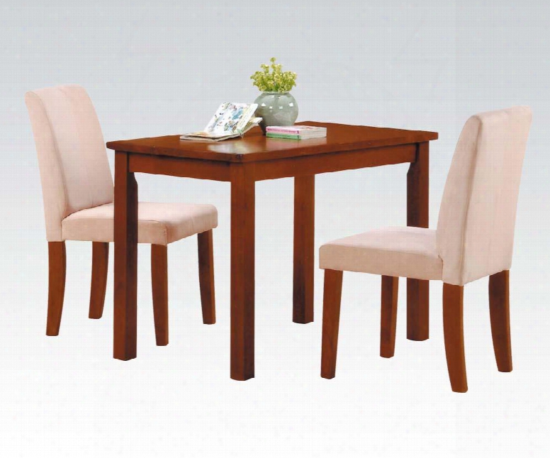 Newport Collection 04000 3 Pc Youth Dining Room Set With Rectangular Table 2 Side Chairs Microfiber Upholstery And Solid Hardwood Materials In Oak