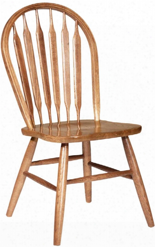 Nostalgia Collection 06344oak Set Of 4 18&quo;t Side Chairs With Arrow Back Saddle Seat Tapered Legs And Rubberwood Construction In Oak