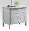 San Marino Collection 09158 24" Nightstand with 3 Drawers Tapered Legs Round Knobs Rubberwood and Veneer Materials in White