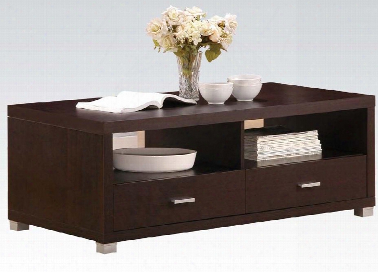 Redland Collectio 06612 47" Coffee Table With 2 Drawers 2 Open Compartments Metal Hardware And Medium-density Fiberboard (mdf) In Espresso