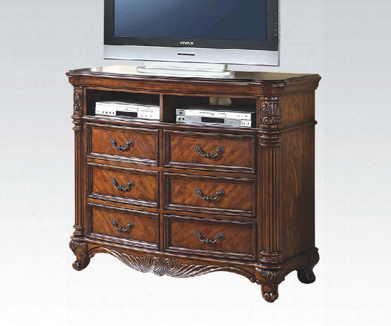 Remington Collection 20277 Tv Console In Brown Cherry